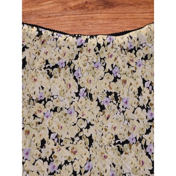 Vintage Notations Womens Sz xl Skirt 90s Y2k Floral Midi Green Tiered - Picture 3 of 4